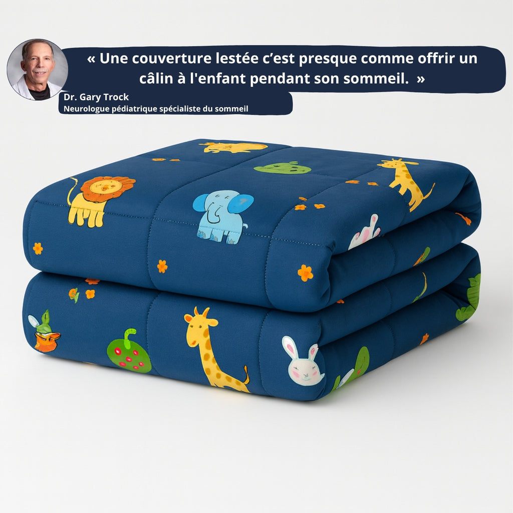 Couverture lestée de 2 kg pliée