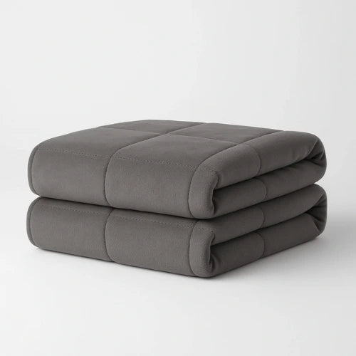 Couverture lestée de 9 kg grise pour 2 personnes pliée